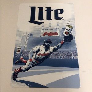 Cleveland Indians MLB Miller Lite beer metal tin sign